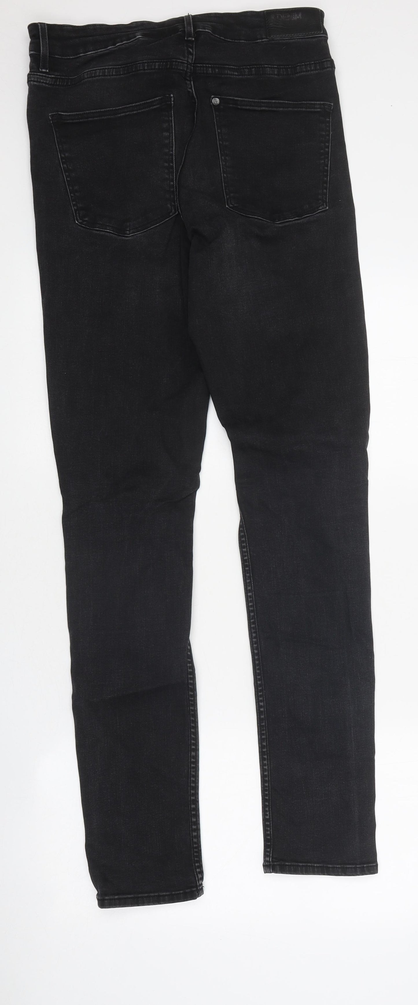 Preworn Mens Black Cotton Skinny Jeans Size 30 in L32 in Regular Zip