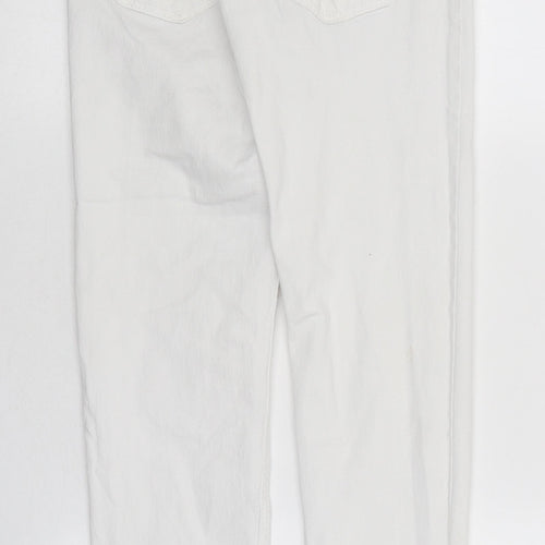 Bershka Womens White Acetate Skinny Jeans Size 28 in L30 in Regular Zip