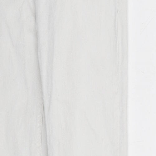 Bershka Womens White Acetate Skinny Jeans Size 28 in L30 in Regular Zip