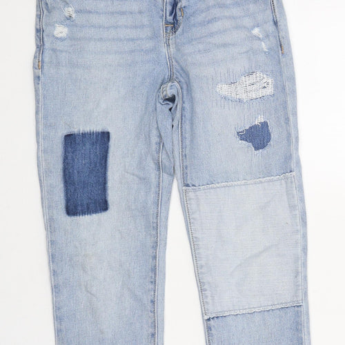Gap Girls Blue 100% Cotton Straight Jeans Size 7 Years Regular Zip