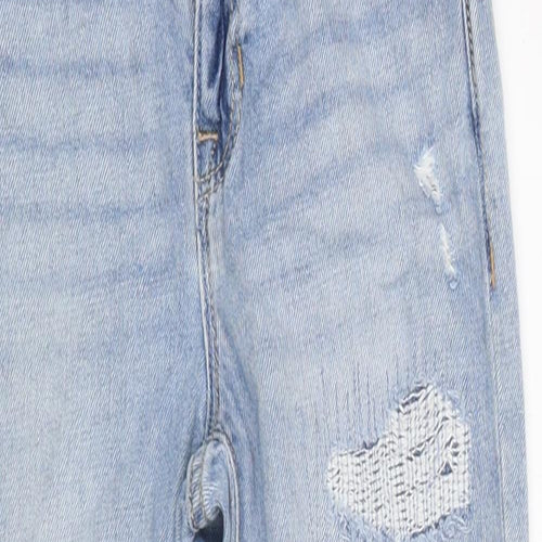 Gap Girls Blue 100% Cotton Straight Jeans Size 7 Years Regular Zip
