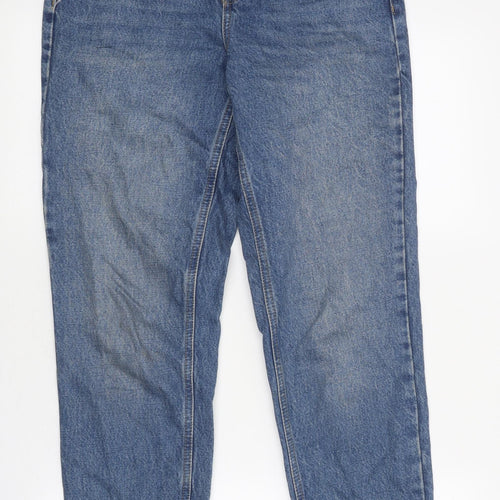 Topshop Womens Blue 100% Cotton Tapered Jeans Size 26 in L32 in Regular Zip