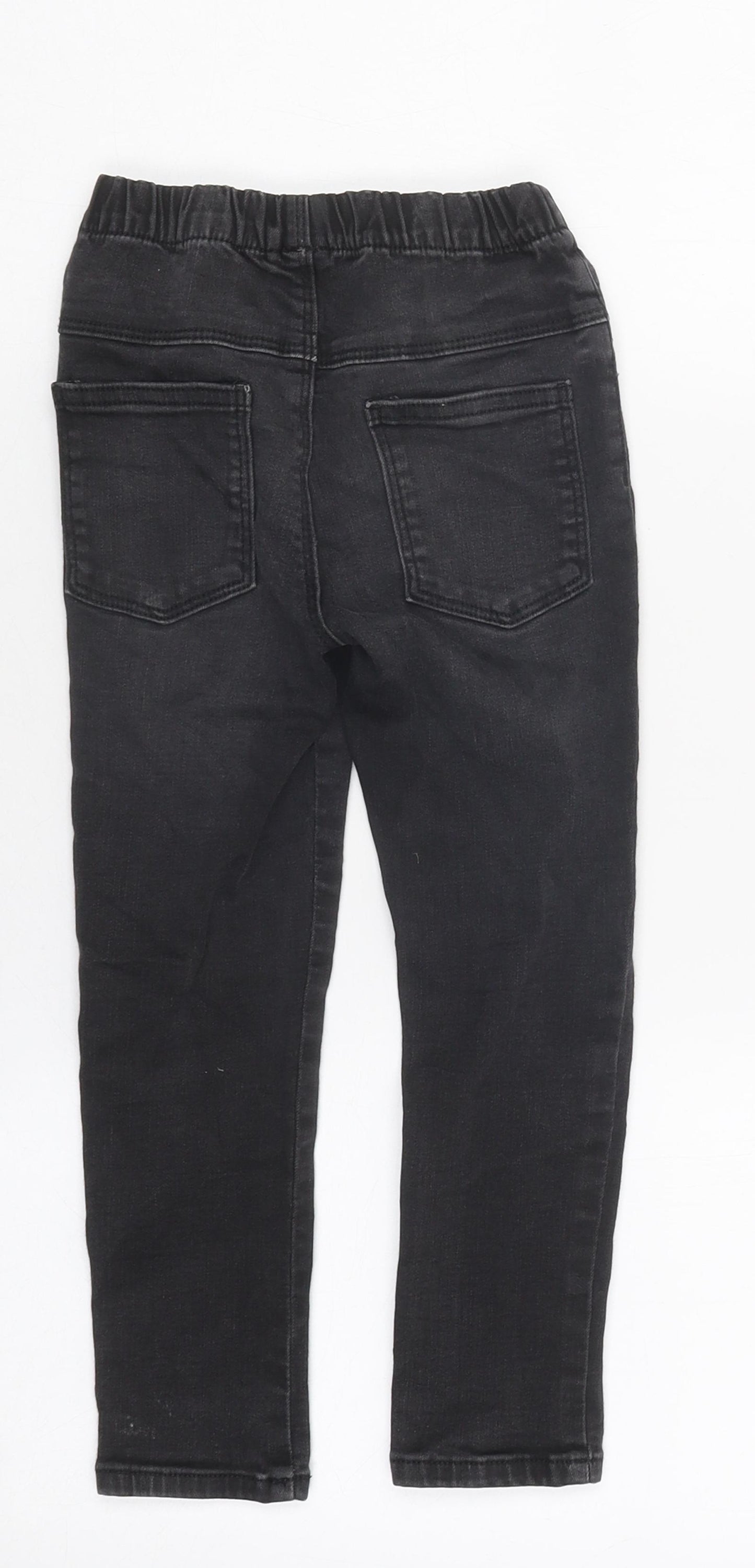 NEXT Boys Black 100% Cotton Skinny Jeans Size 4-5 Years Regular Pullover