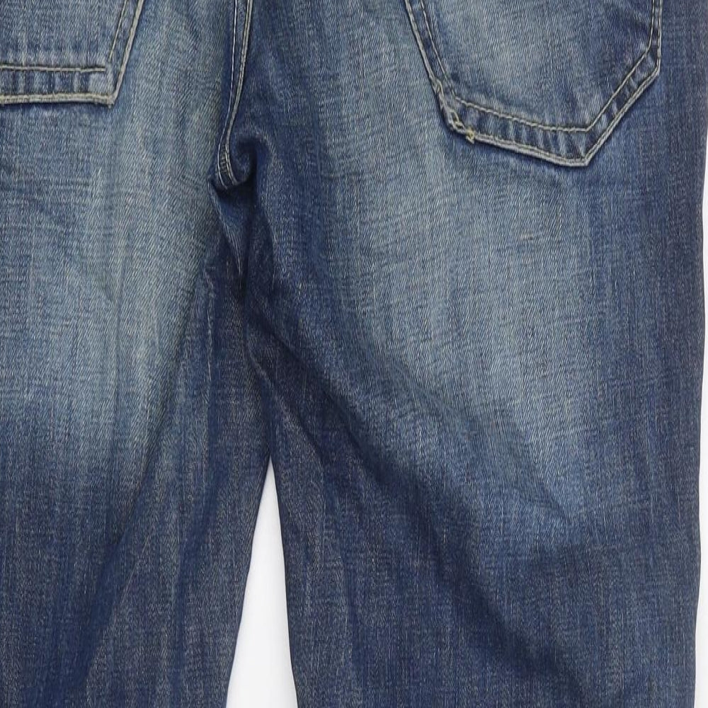 F&F Mens Blue Cotton Straight Jeans Size 36 in L32 in Regular Tie