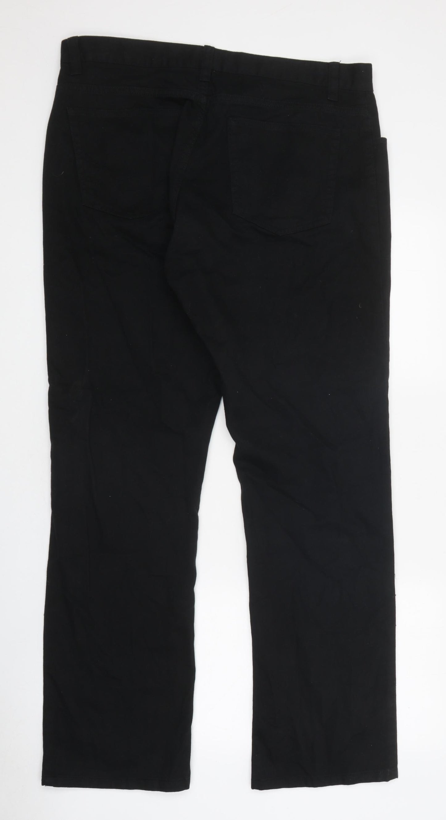 George Mens Black Cotton Straight Jeans Size 34 in L31 in Regular Tie