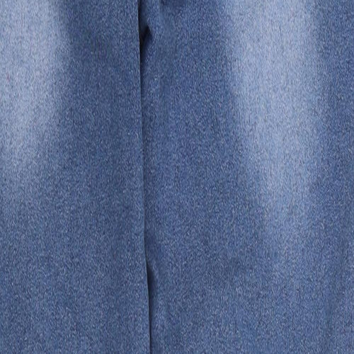 Preworn Womens Blue 100% Cotton Skinny Jeans Size S L30 in Regular Zip - Distressed Look