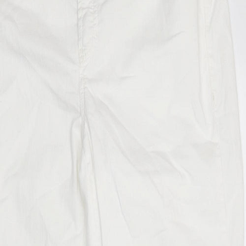MyBc Womens White 100% Cotton Wide-Leg Jeans Size 40 in L30 in Regular Zip
