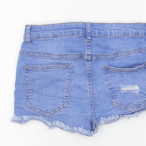 365 Denim Girls Blue 100% Linen Hot Pants Shorts Size 13-14 Years Regular Zip