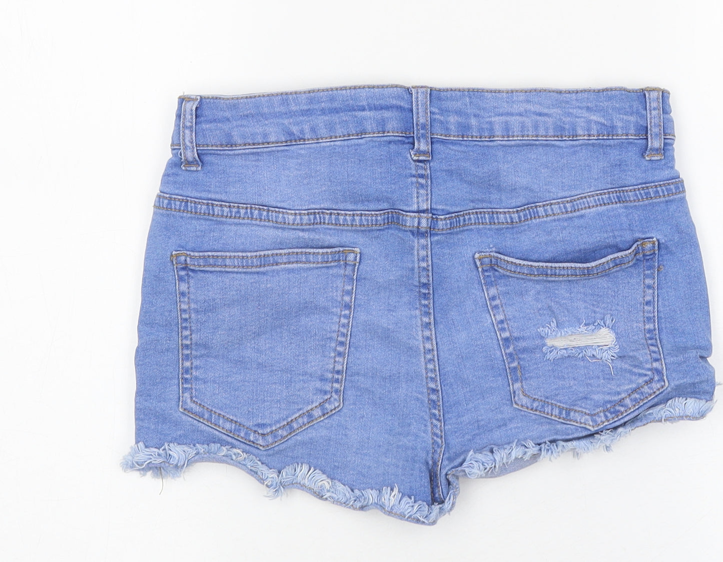 365 Denim Girls Blue 100% Linen Hot Pants Shorts Size 13-14 Years Regular Zip