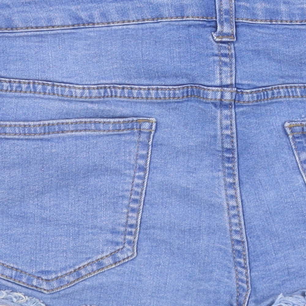 365 Denim Girls Blue 100% Linen Hot Pants Shorts Size 13-14 Years Regular Zip