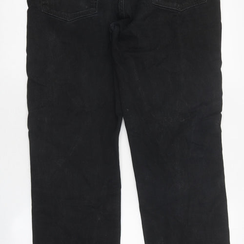 Gap Mens Black Cotton Straight Jeans Size 33 in L32 in Regular Zip