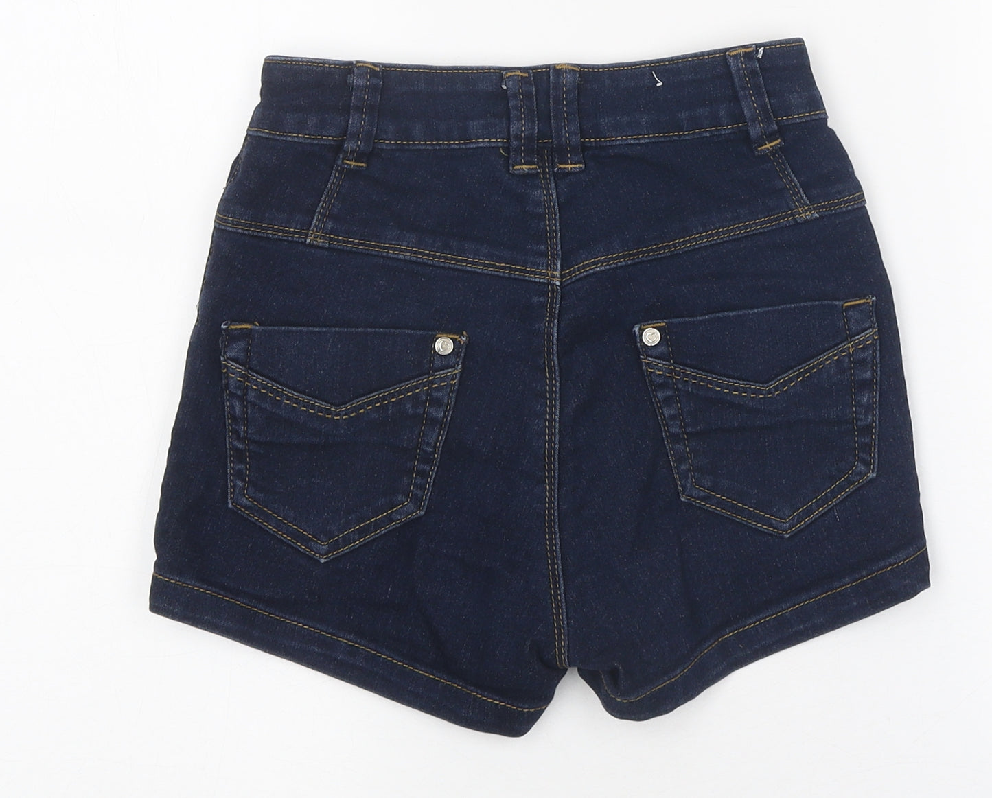 Free2bu Womens Blue 100% Cotton Hot Pants Shorts Size 6 L10 in Regular Button