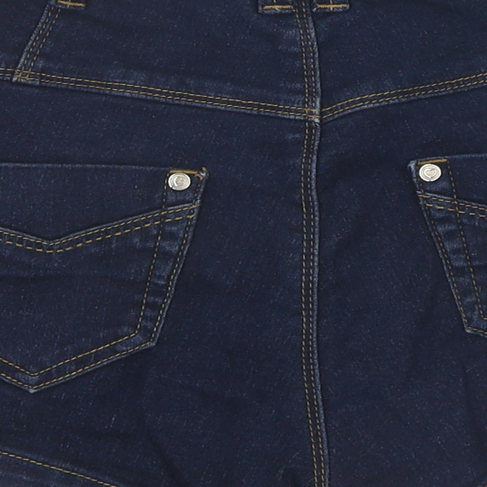 Free2bu Womens Blue 100% Cotton Hot Pants Shorts Size 6 L10 in Regular Button
