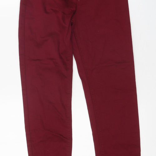 Marks and Spencer Womens Red 100% Cotton Jegging Jeans Size 8 L28 in Regular