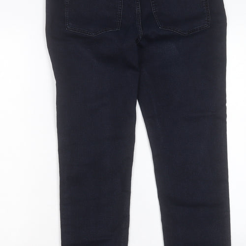 Marks and Spencer Womens Blue Cotton Straight Jeans Size 16 L29 in Slim Button