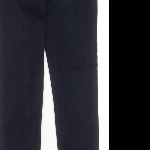 Marks and Spencer Womens Blue Cotton Straight Jeans Size 16 L29 in Slim Button