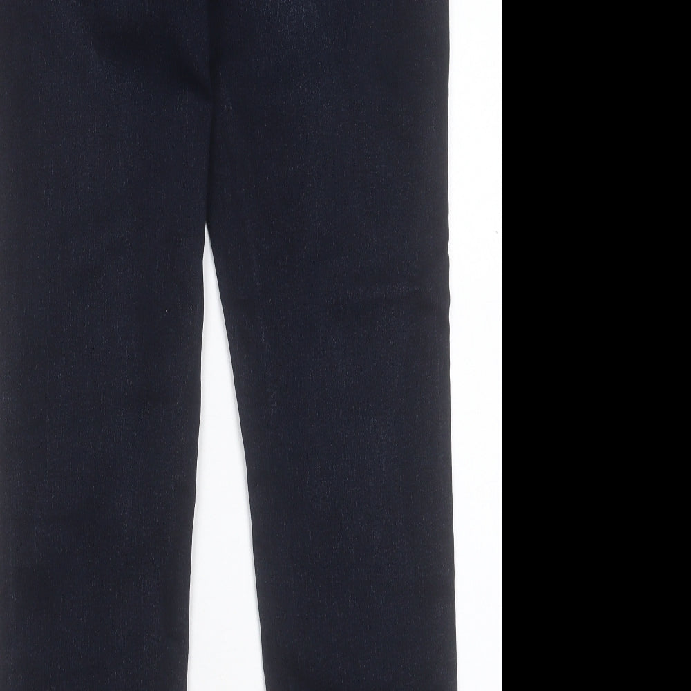 Marks and Spencer Womens Blue Cotton Straight Jeans Size 16 L29 in Slim Button