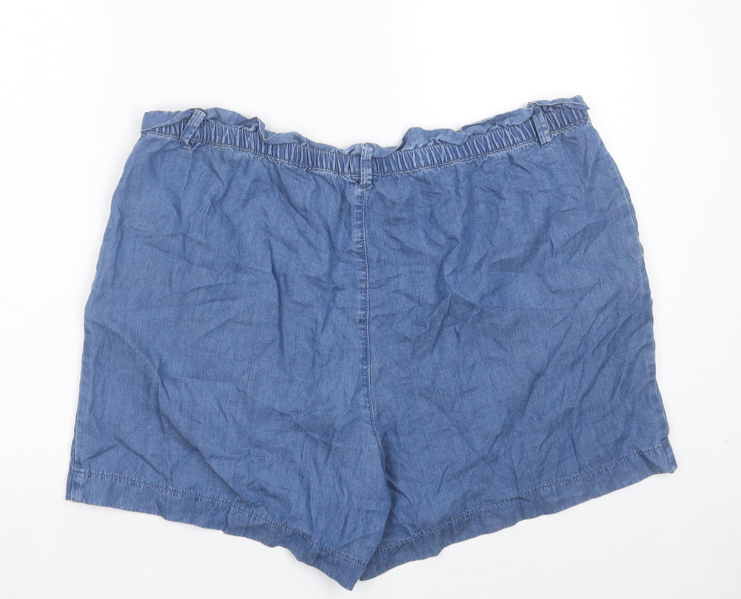TU Womens Blue Lyocell Boyfriend Shorts Size 18 L5 in Regular Pull On