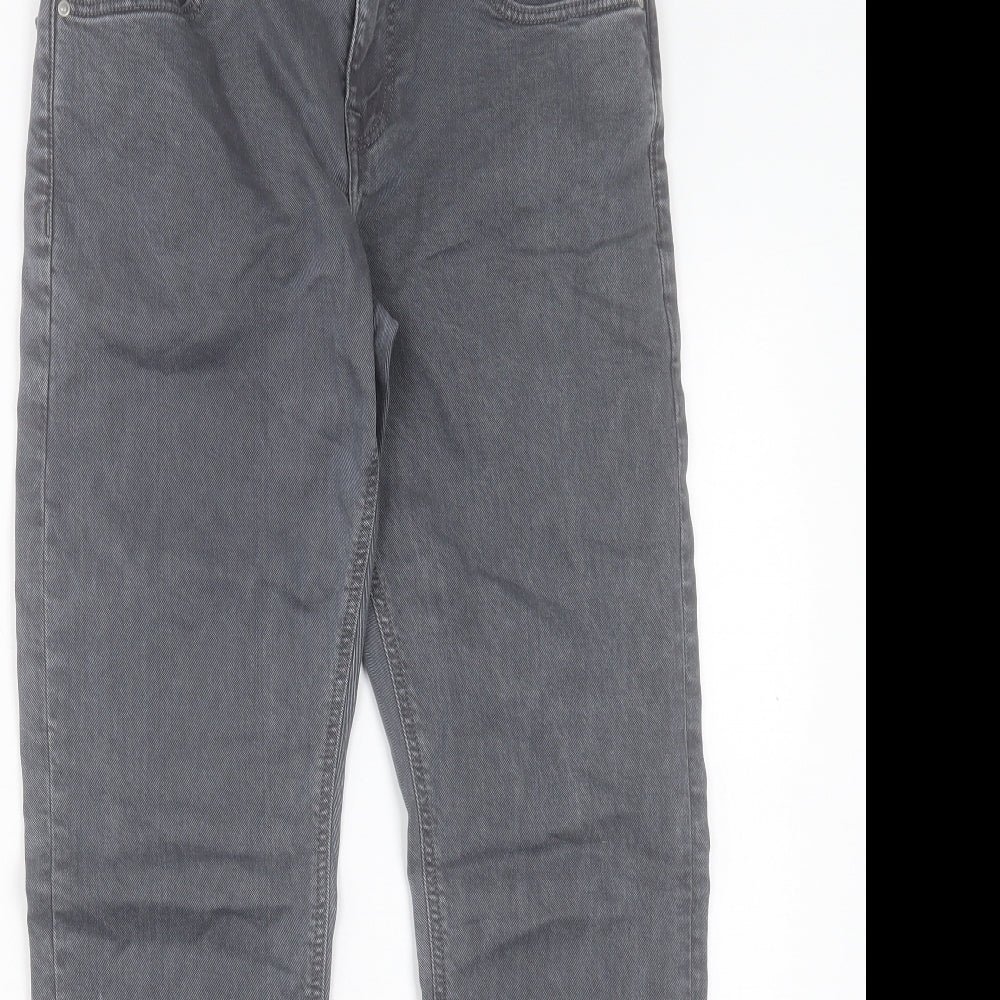 ASOS Mens Grey Cotton Straight Jeans Size 28 in L30 in Slim Button