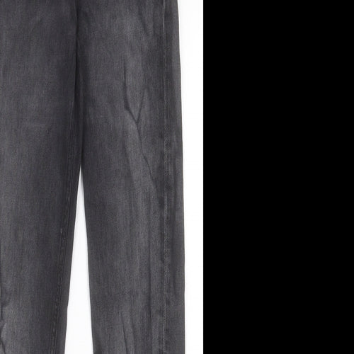 H&M Mens Black Cotton Straight Jeans Size 28 in L32 in Slim Button