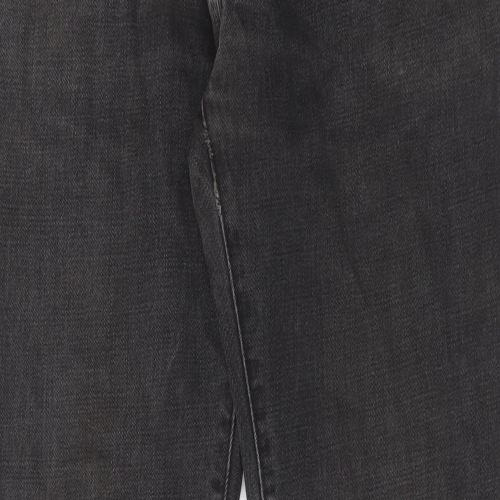 PSJ Mens Black Cotton Straight Jeans Size 34 in L31 in Regular Button