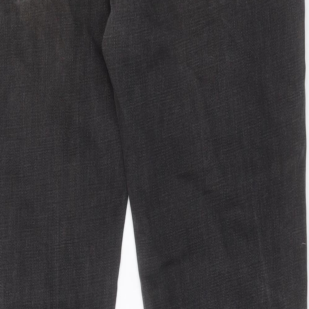 PSJ Mens Black Cotton Straight Jeans Size 34 in L31 in Regular Button