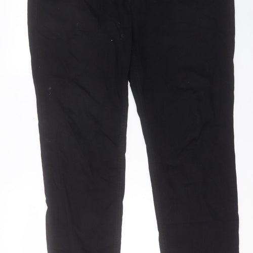 Angelo Litrico Mens Black Cotton Trousers Size 40 in L34 in Regular Button - Long Leg