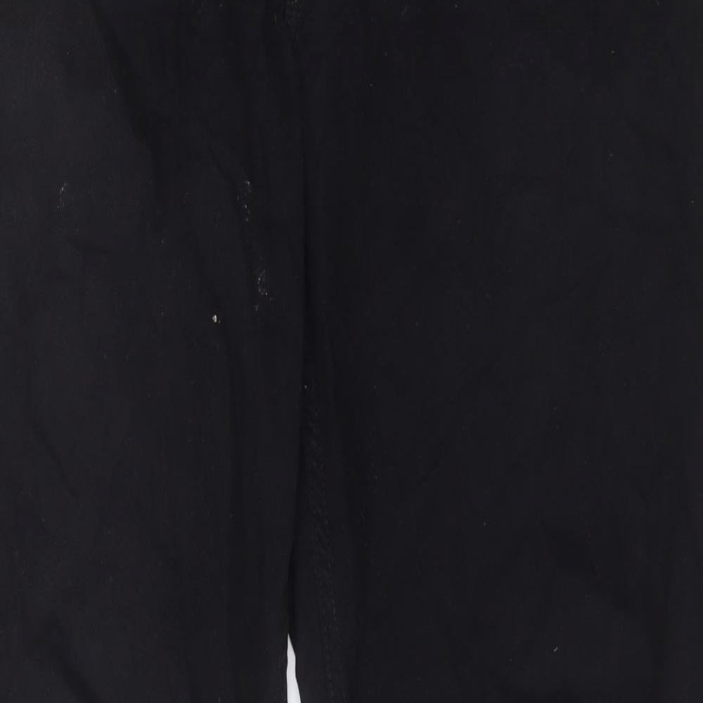 Angelo Litrico Mens Black Cotton Trousers Size 40 in L34 in Regular Button - Long Leg
