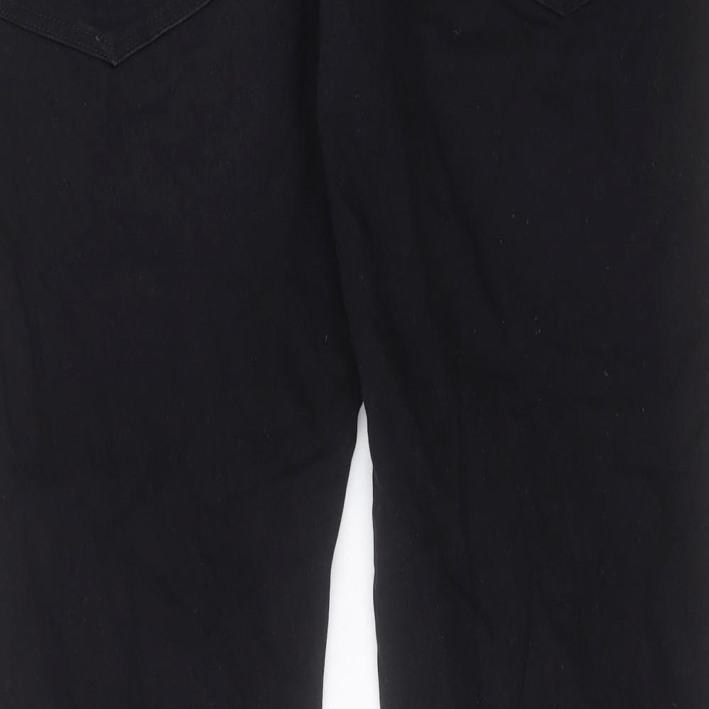 Angelo Litrico Mens Black Cotton Trousers Size 40 in L34 in Regular Button - Long Leg