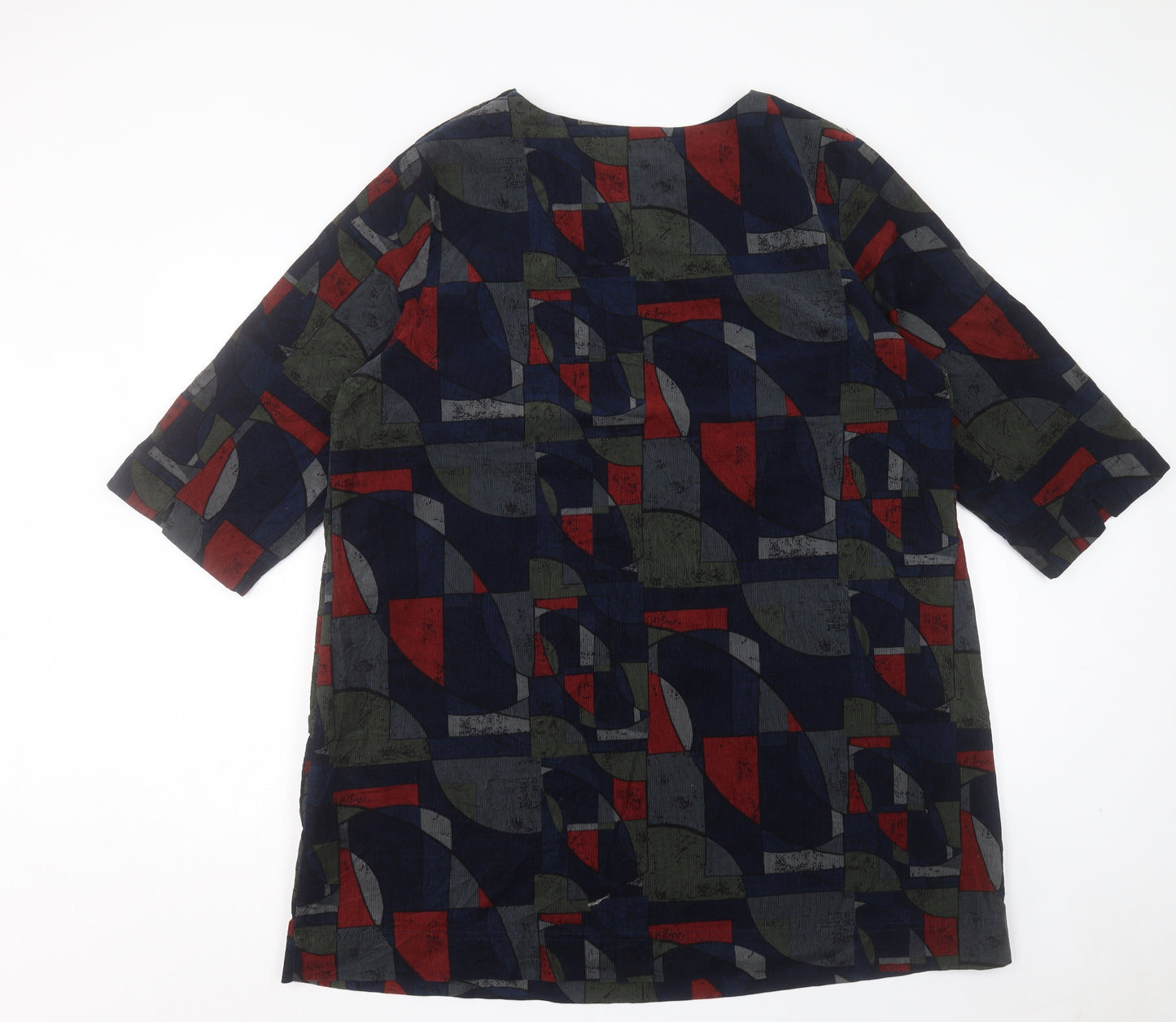 Seasalt Womens Multicoloured Geometric Cotton A-Line Size 22 Crew Neck Pullover