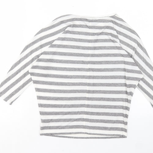Rachel Zoe Womens White Striped Modal Basic T-Shirt Size M Crew Neck
