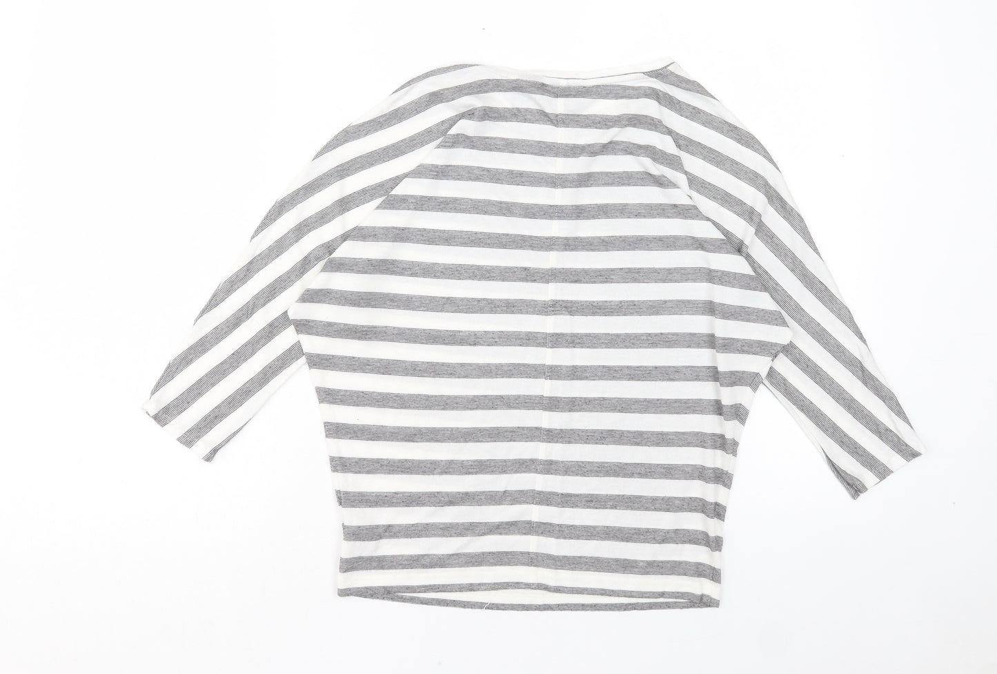 Rachel Zoe Womens White Striped Modal Basic T-Shirt Size M Crew Neck