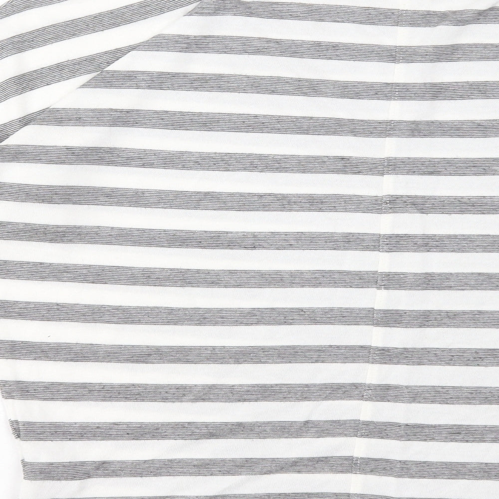 Rachel Zoe Womens White Striped Modal Basic T-Shirt Size M Crew Neck