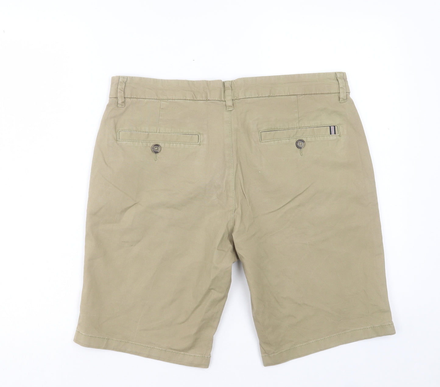 F&F Mens Beige Cotton Chino Shorts Size 34 in L10 in Regular Button