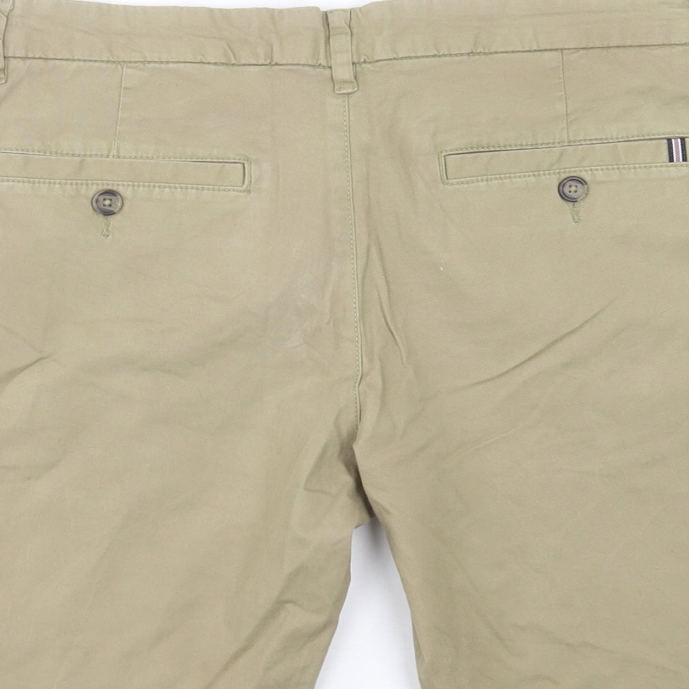F&F Mens Beige Cotton Chino Shorts Size 34 in L10 in Regular Button