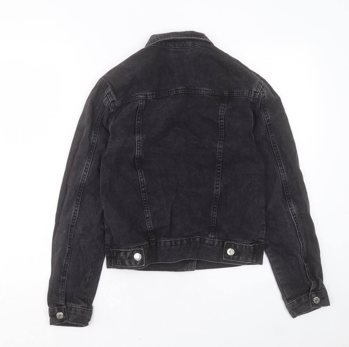 Denim & Co. Womens Black Jacket Size 4 Button