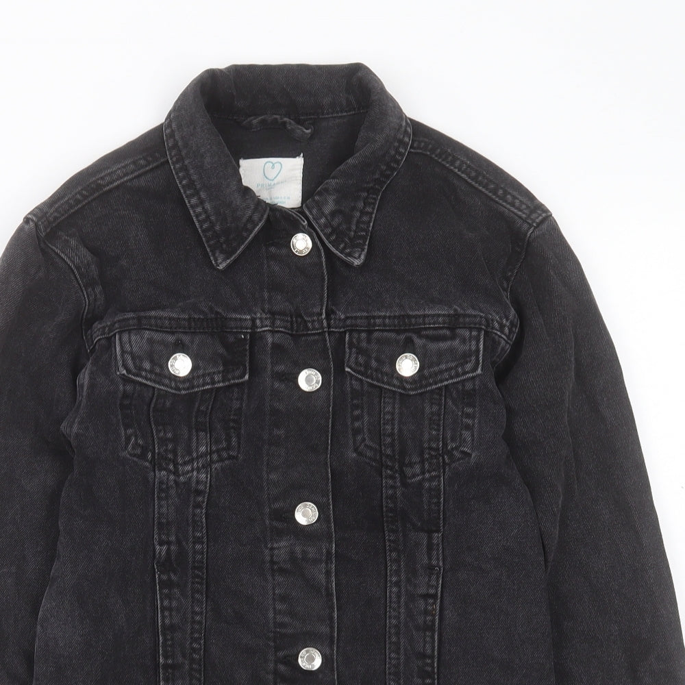 Denim & Co. Womens Black Jacket Size 4 Button