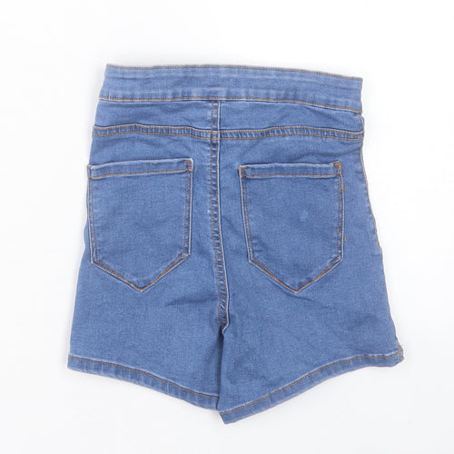 Denim & Co. Womens Blue Cotton Hot Pants Shorts Size 4 L3 in Regular Button