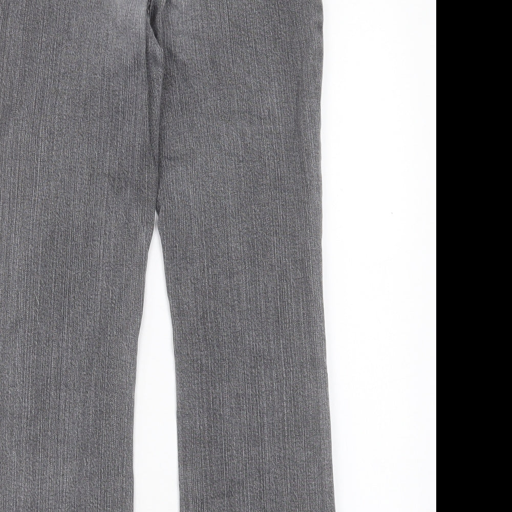 Per Una Womens Grey Cotton Straight Jeans Size 10 L27 in Regular Button