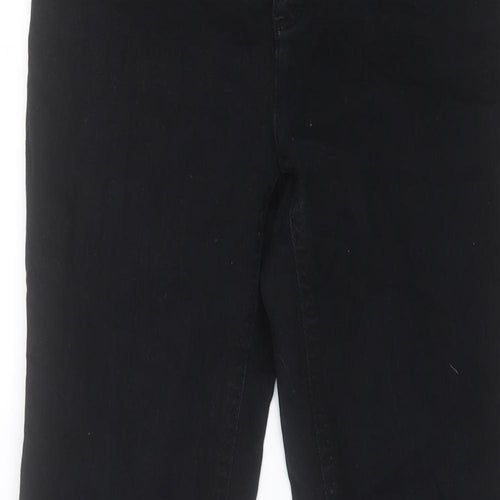 Oui Womens Black Cotton Straight Jeans Size 10 L28 in Regular Button