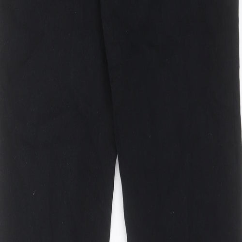 Oui Womens Black Cotton Straight Jeans Size 10 L28 in Regular Button