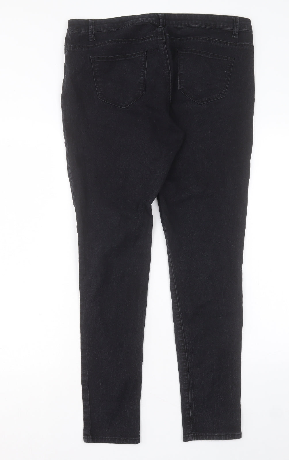 Denim & Co. Womens Black Cotton Skinny Jeans Size 16 L31 in Regular Button