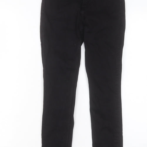 Zara Womens Black Cotton Skinny Jeans Size 8 L26 in Regular Button