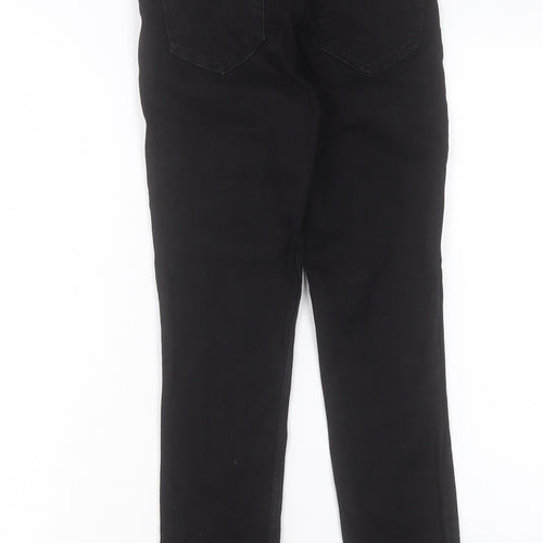 Zara Womens Black Cotton Skinny Jeans Size 8 L26 in Regular Button