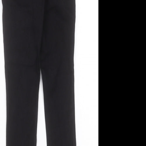 Zara Womens Black Cotton Skinny Jeans Size 8 L26 in Regular Button