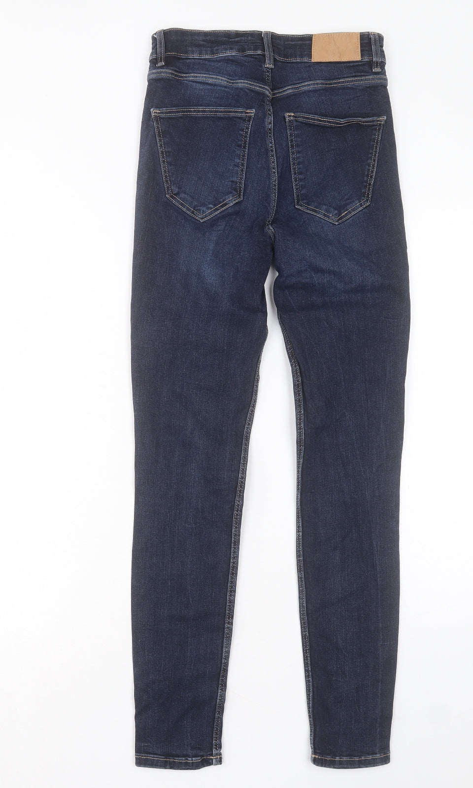 Zara Womens Blue Cotton Skinny Jeans Size 8 L27 in Regular Button