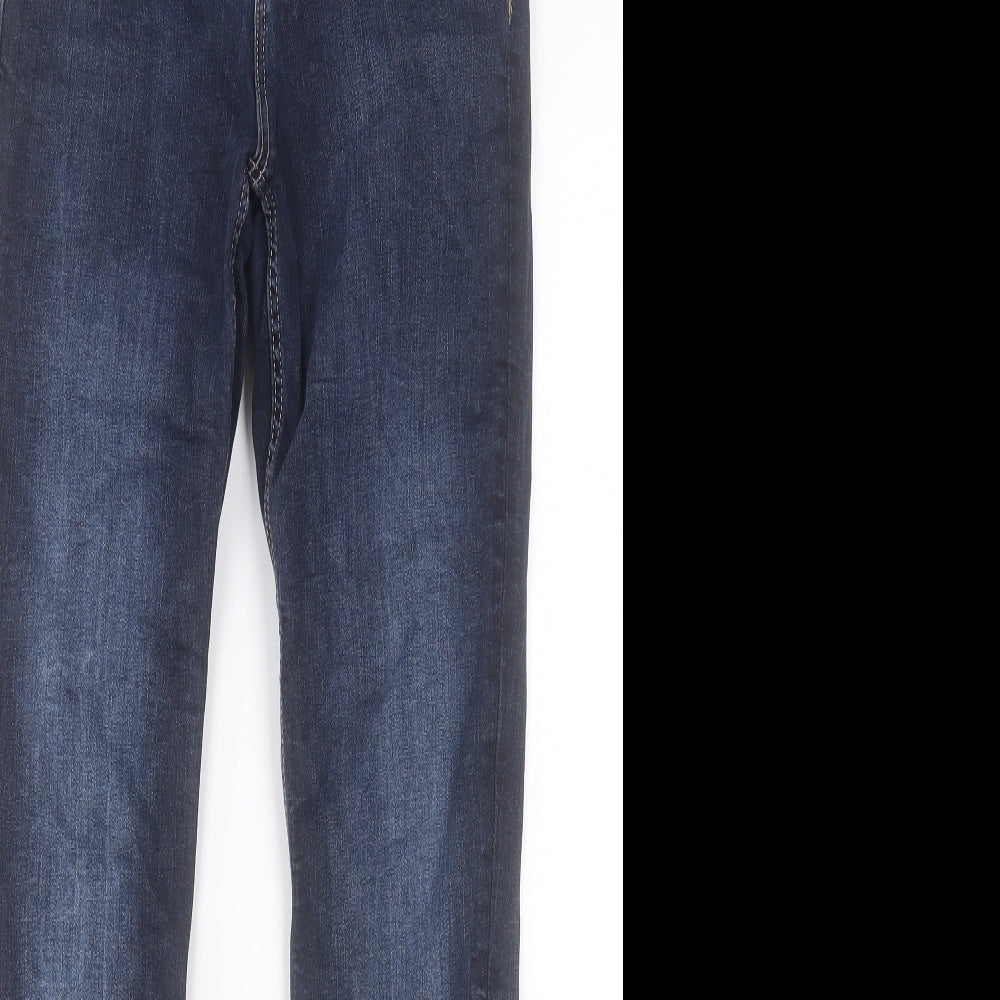 Zara Womens Blue Cotton Skinny Jeans Size 8 L27 in Regular Button