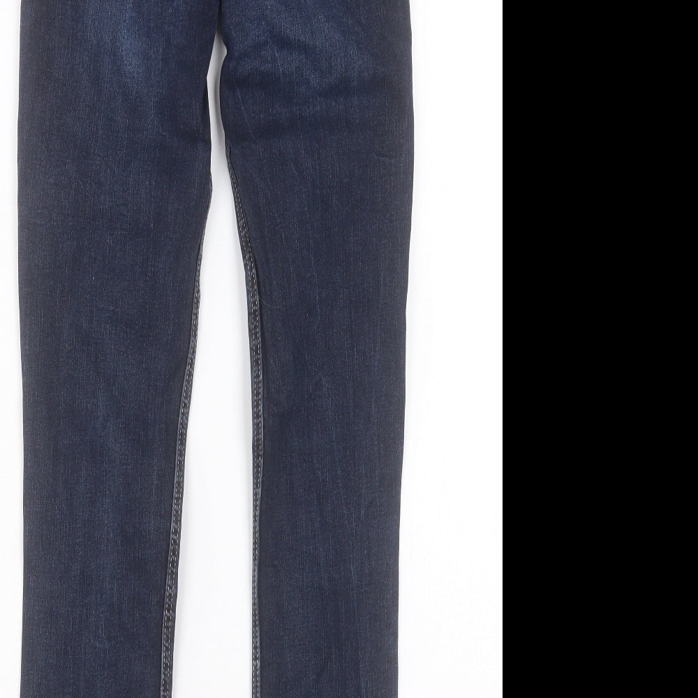 Zara Womens Blue Cotton Skinny Jeans Size 8 L27 in Regular Button