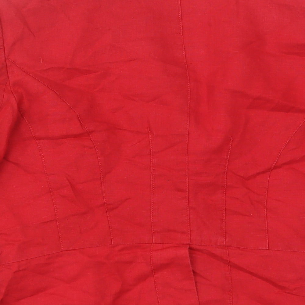Per Una Womens Red Jacket Blazer Size 14 Button