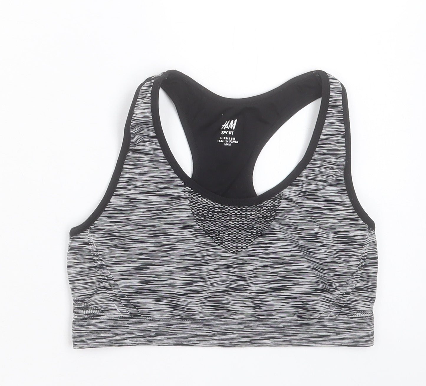 H&M Womens Grey Polyester Cropped Tank Size M Scoop Neck Pullover